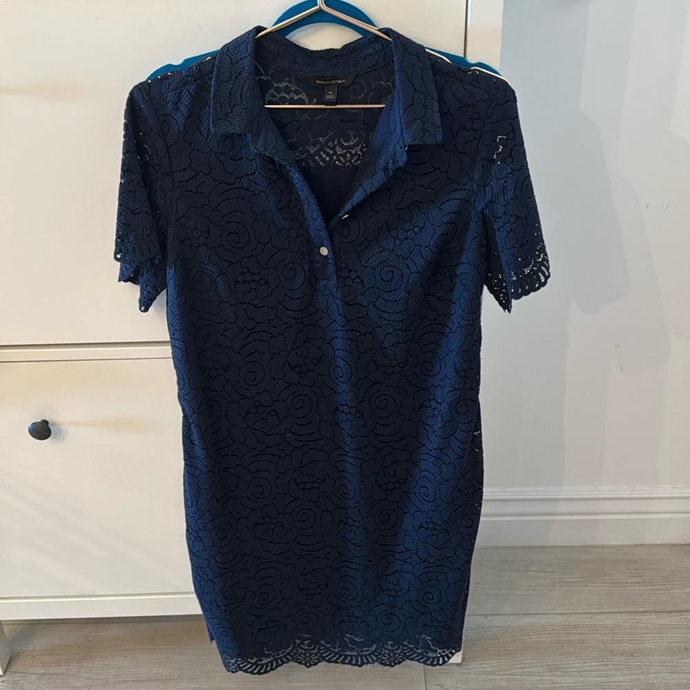 Banana Republic Navy Blue Lace Dress